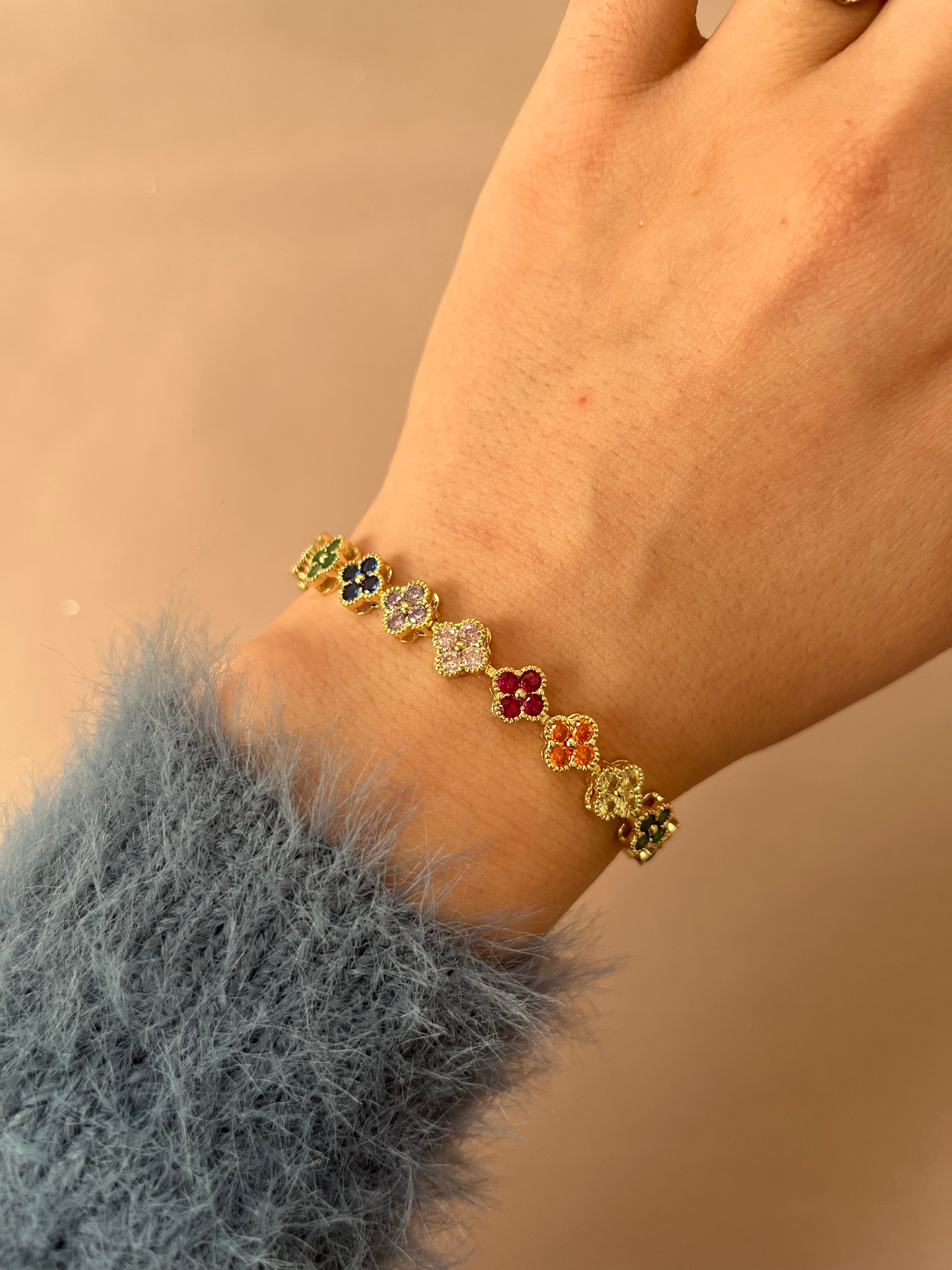 Renkli Yonca Xuping Model Bileklik